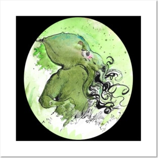 Halloween Cthulhu mixedmedia - Lovecraftian inspired art and designs Posters and Art